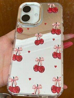 Minimalist Cherry Mirror iPhone Case | Fresh Cool